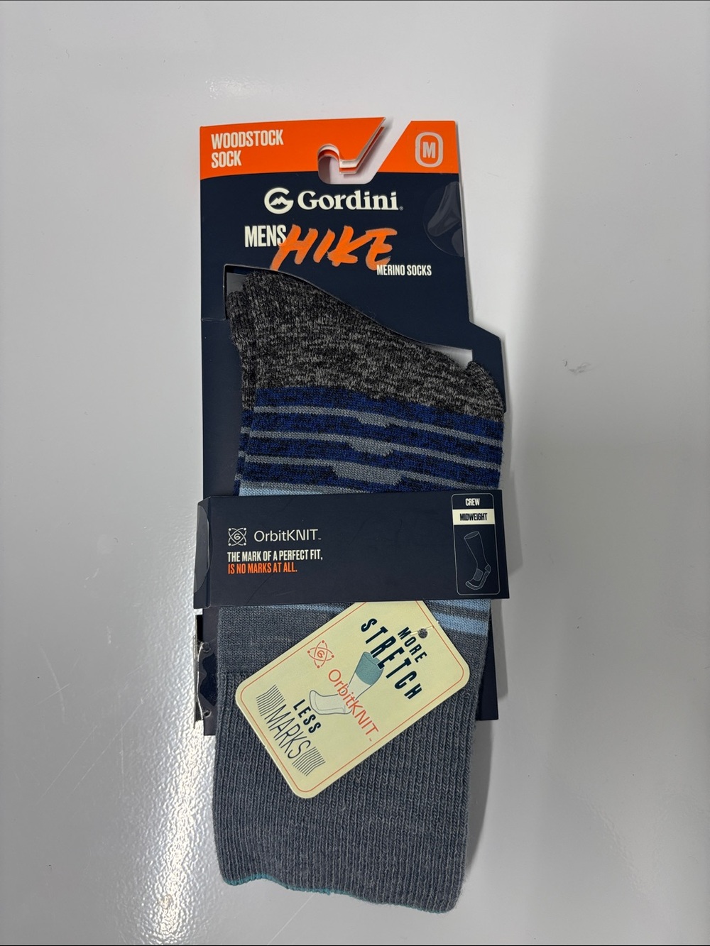 Gordini Woodstock sock crew midweight size medium NWT